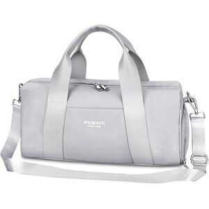 🆕Women Grey Compact Gym Bag Mini Sport Bag with Wet Pocket Compartment Bag